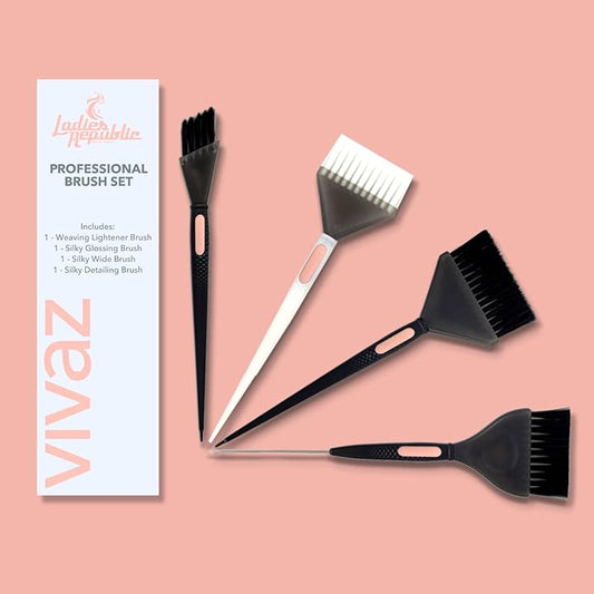 Vivaz Professional Hair Color Brush Set - 4pc